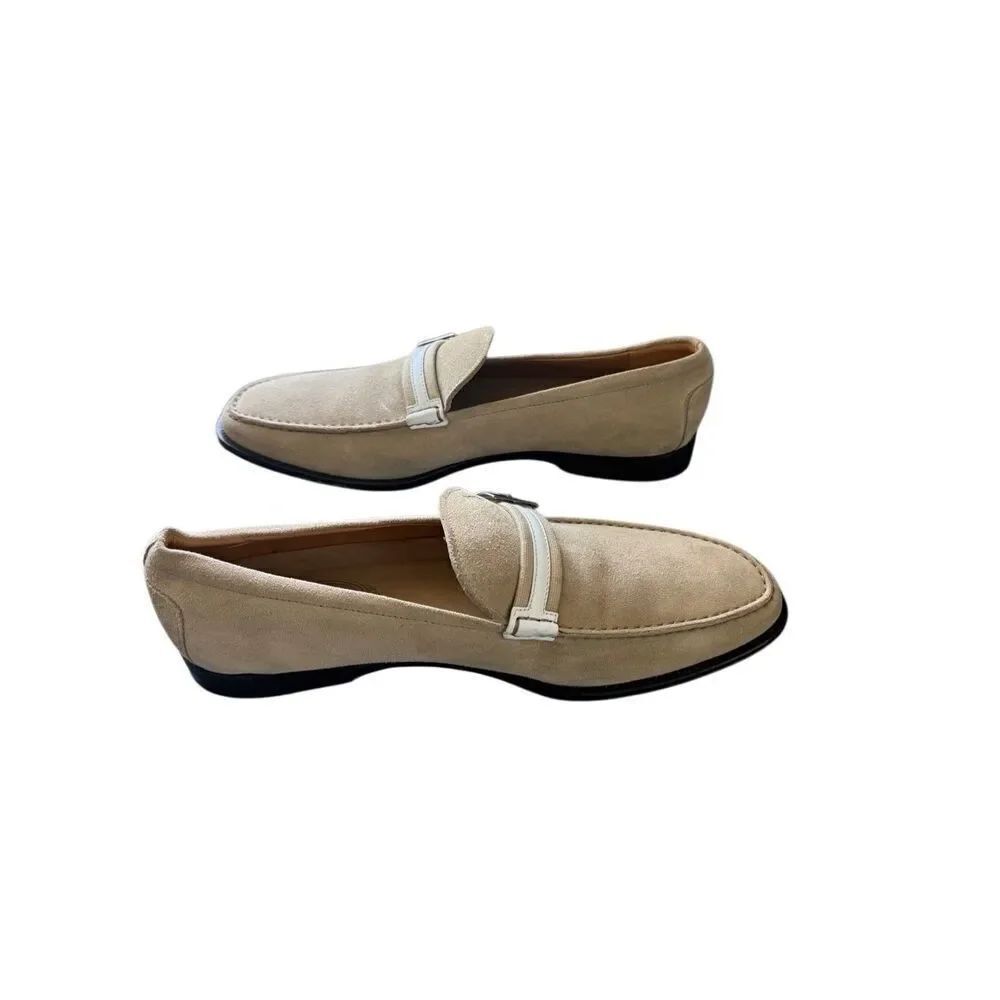 Tod's Womens Beige Suede Slip On Round Toe Casual Loafers Flat Shoes Size 10.5 - Picture 7 of 16